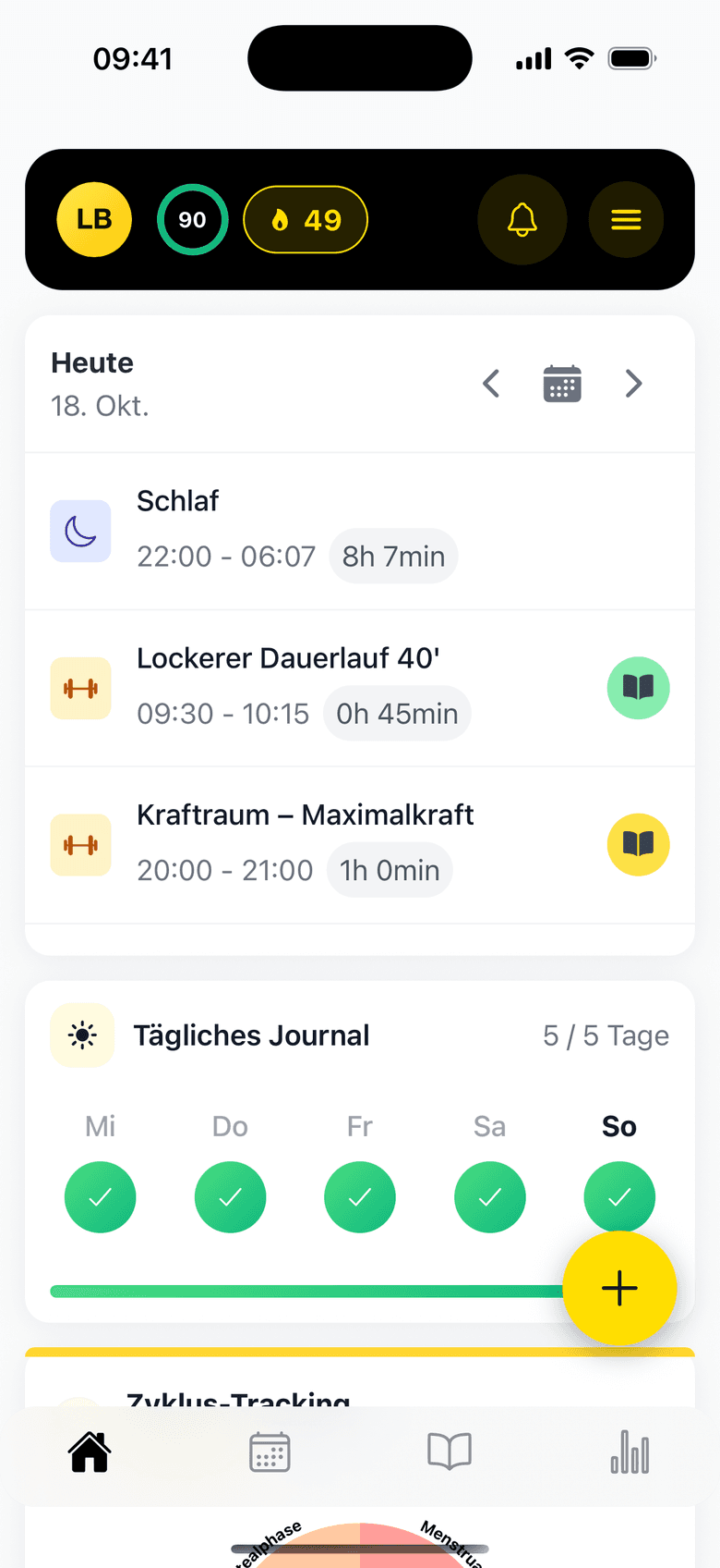 Athlog Mobile-App Dashboard