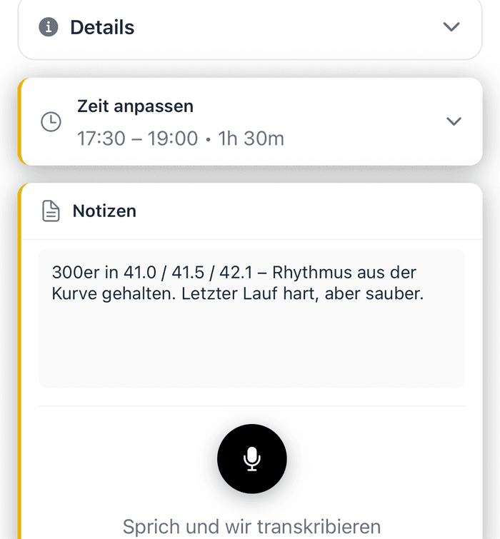 Athlog athlete app screenshot