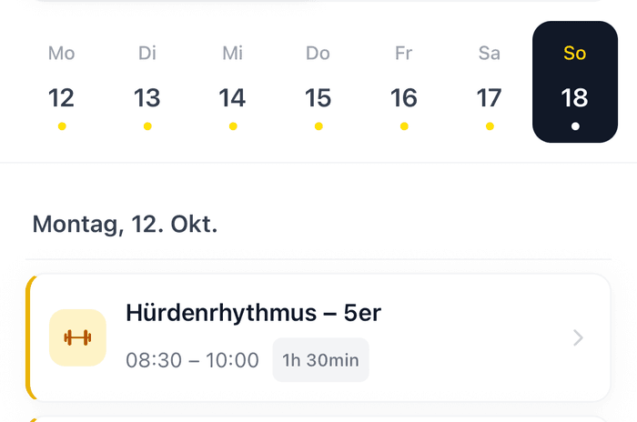 Athlog athlete app screenshot