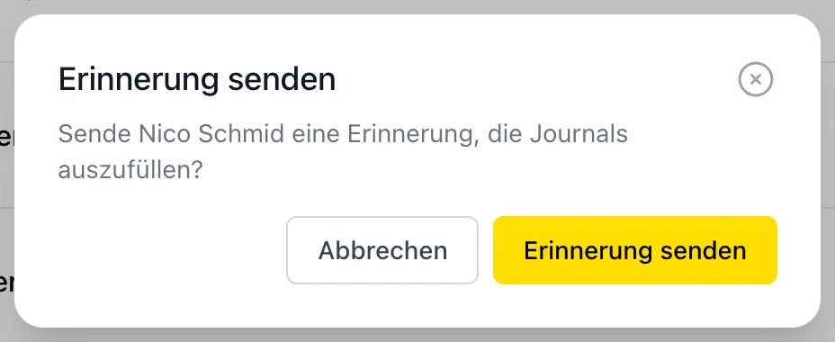Dialog «Erinnerung senden»