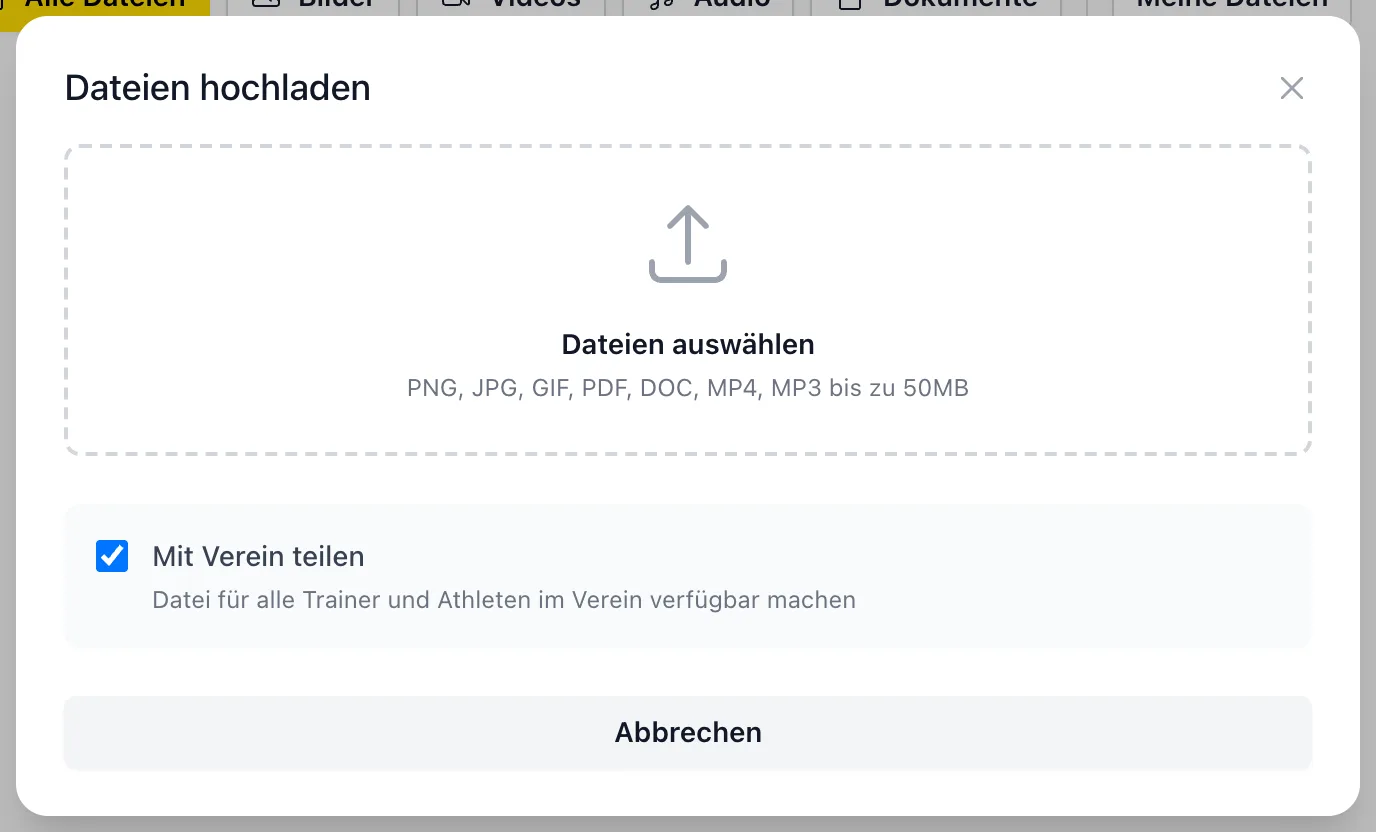 Dialog «Dateien hochladen»
