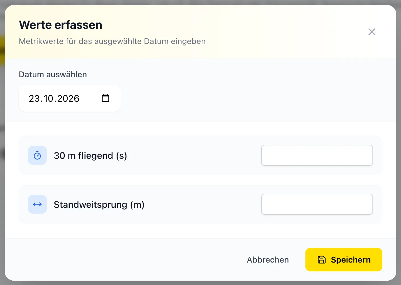 Dialog «Werte erfassen»