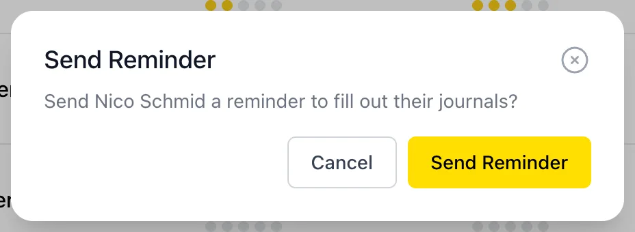 Send reminder dialog