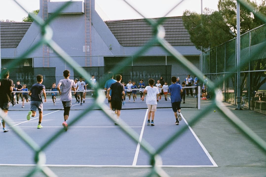 Tennis athletes in action